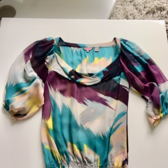 Ted Baker multicolored silk blouse size xs - Picture 7 of 12